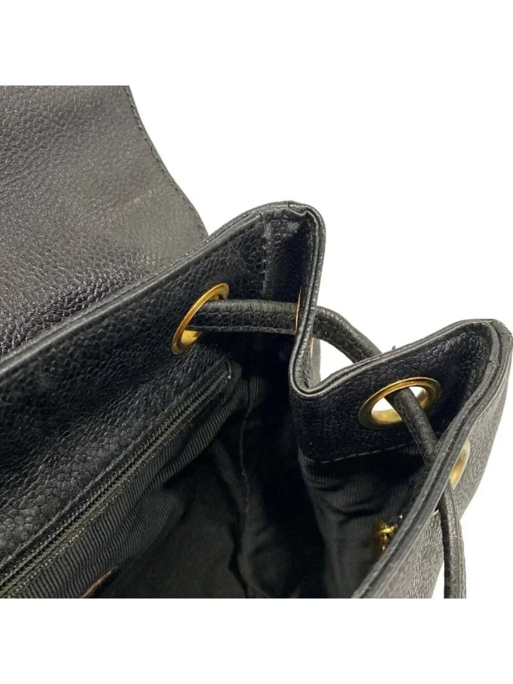 Chanel Backpack Triple Coco Black Chain Shoulder Gold CC Logo
